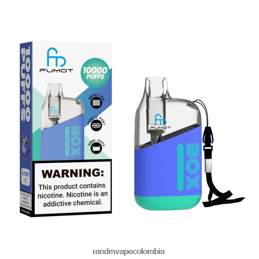 RandM Vape Colombia - Fumot Original RandM Tornado Box Dispositivo vapeador con control de flujo de aire 10000 1 ud. hielo de arándanos PRN4D491