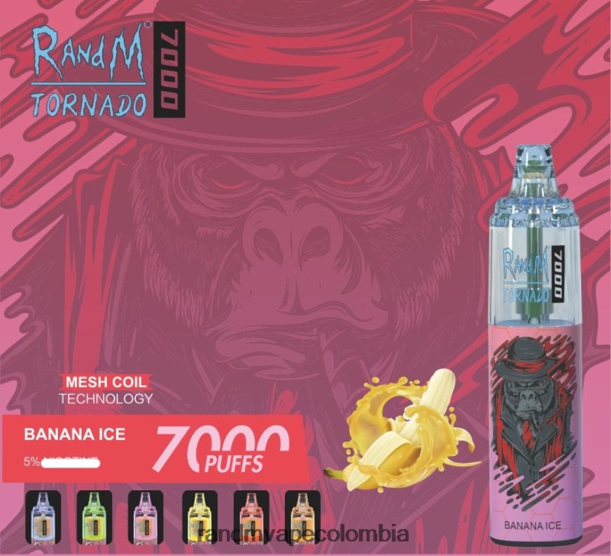 RandM Vape Bogotá - RandM Tornado Dispositivo vapeador con control de flujo de aire 7000 1 ud. hielo de plátano PRN4D4172