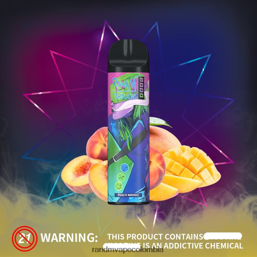 RandM Vape Colombia - RandM Tornado Dispositivo vapeador con control de flujo de aire 8000 1 ud. mango durazno PRN4D4251