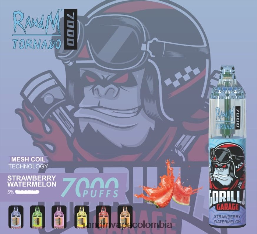 RandM Vape Online - RandM Tornado Dispositivo vapeador con control de flujo de aire 7000 1 ud. sandia fresa PRN4D4178