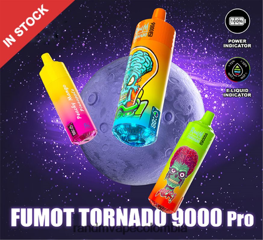 RandM Disposable Vape Puffs - Fumot RandM Tornado Dispositivo vape 9000 pro con batería y pantalla ejuice versión 2 fresa frambuesa cereza hielo PRN4D4206