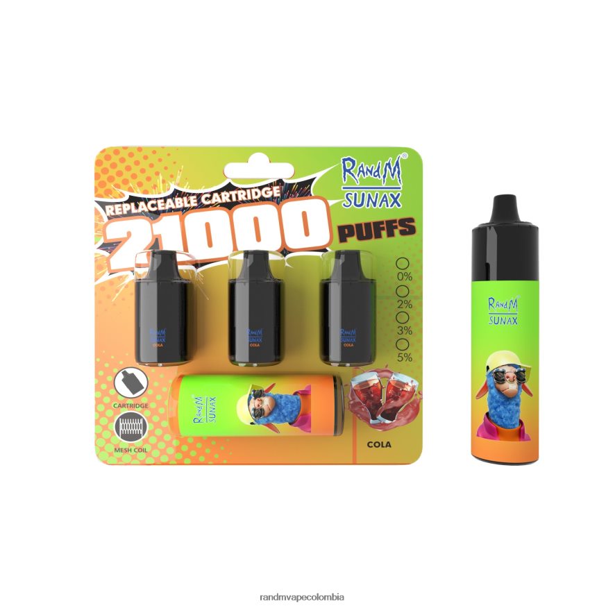 RandM Disposable Vape Puffs - RandM Sunax Dispositivo de vapeo reemplazable con cápsula de control de flujo de aire 21000 1 ud. reajuste salarial PRN4D4276