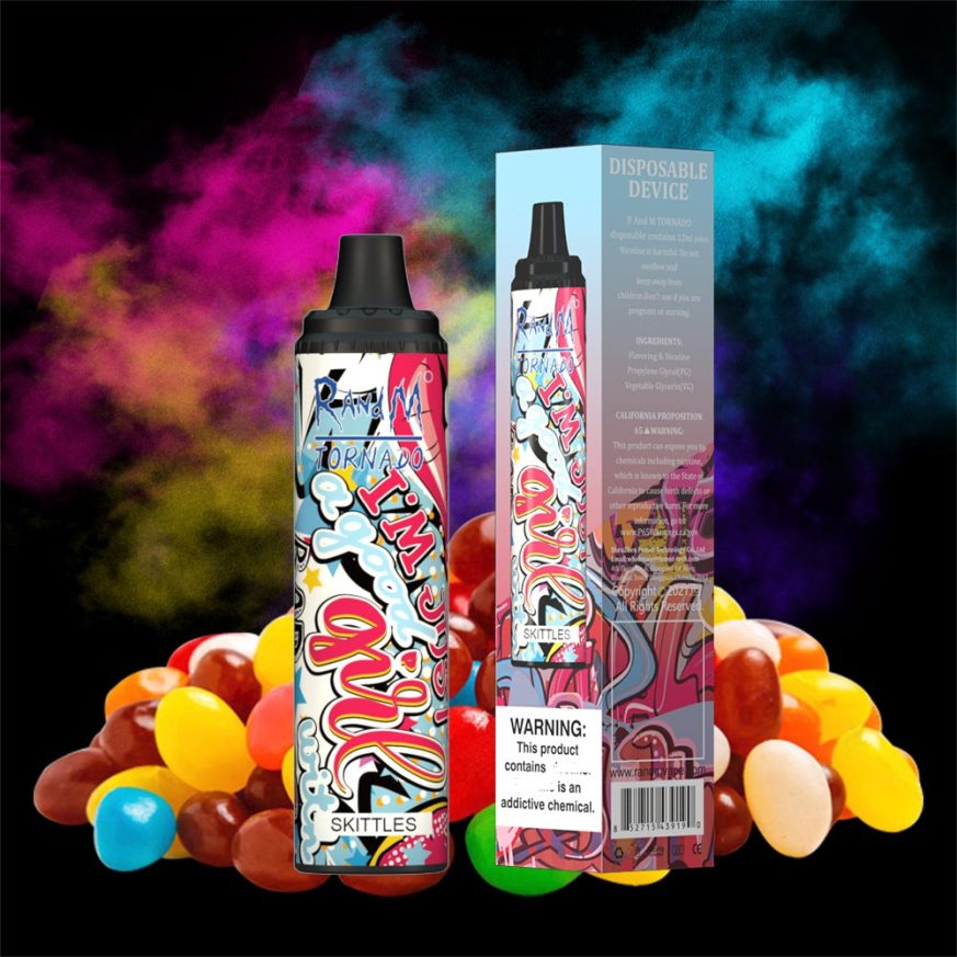 RandM Tornado Sale - RandM Tornado Dispositivo vape pod con control de flujo de aire 6000 1 pieza juego de bolos PRN4D4294