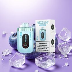 Razz Bar 50K Puffs Desechable Vape Arándano Helado – 50000 Puffs, Bobina Mesh 1.0 Ohm, Recargable Tipo-C, 2% Nicotina